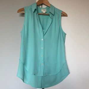 MAEVE for Anthropologie seafoam sleeveless top